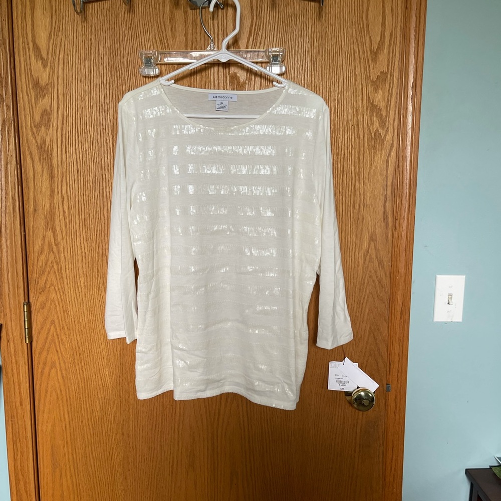 Liz Claiborne sequin shirt size XL, NWT
